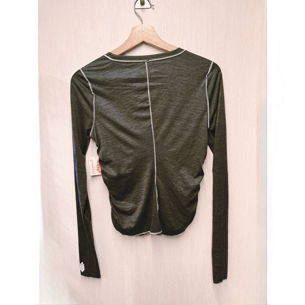 NWT Free People Movement Gray Right On Run Long Sleeve Top, Size Small - Picture 8 of 10